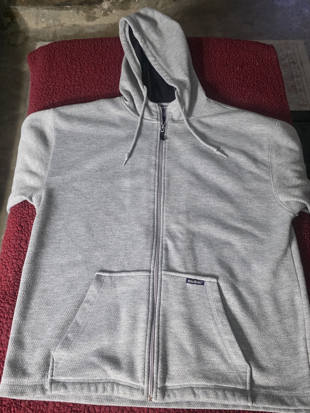 Wolverine Sportswear Men's M Gray Full Zip Fleece Hoodie Hooded Sweatshirt